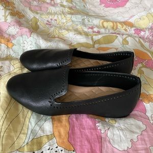 Birdies Black Leather Starling Flats